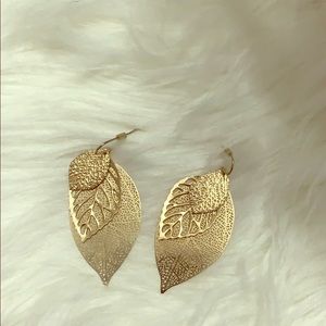 Gold leaf earrings